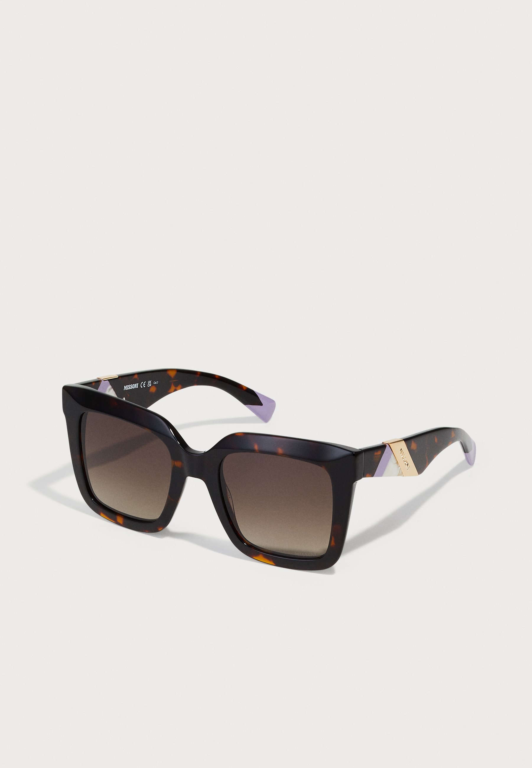 Lunettes De Soleil Missoni Pour Femme - Monture Noire Plastique, Verres Gris Clair - Style Avalant