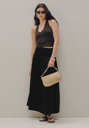 Next, REGULAR FIT - SHIRRED MAXI SKIRT . - Maxirock - black