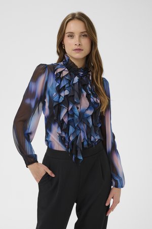 LILJASZ CRINKLE - Bluse - black mirage mist