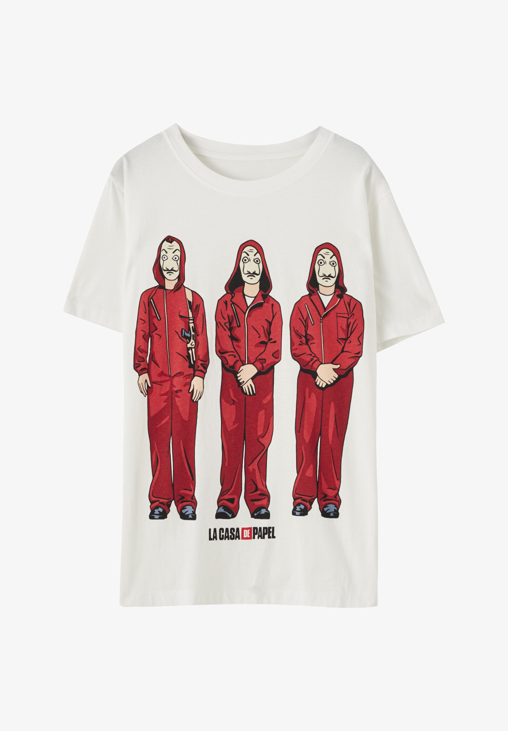 Pull Bear La Casa De Papel T Shirt Print White Weiß Zalando De