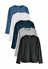 SLIM FIT - 5 PACK - Pitkähihainen paita - black white grey blue