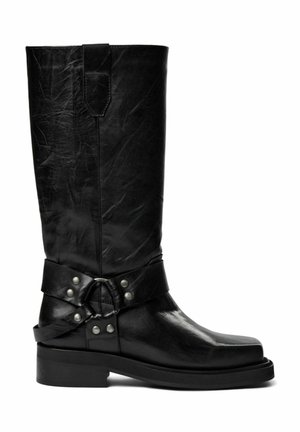 ANGELINA - Cowboy/Biker boots - black crinkle