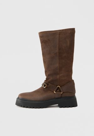 ANGIE - Cizme cowboy/biker - wood