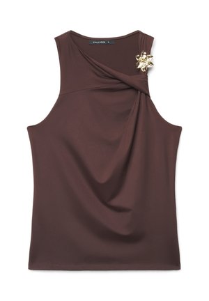 Calliope, TOP TINTA UNITA - Débardeur - cioccolato scuro
