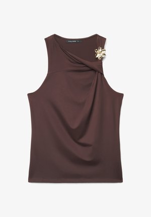 Calliope, TOP TINTA UNITA - Débardeur - cioccolato scuro