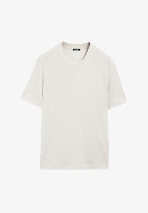 Light gray short-sleeve t-shirt made of soft fabric, featuring a round neckline and a regular fit with no visible patterns or accents.
