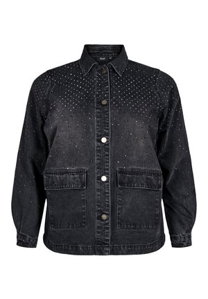 MIT STRASSSTEINEN UND GROSSEN TASCHEN AUF DER VORDERSEITE - Jeansjacke - grey denim