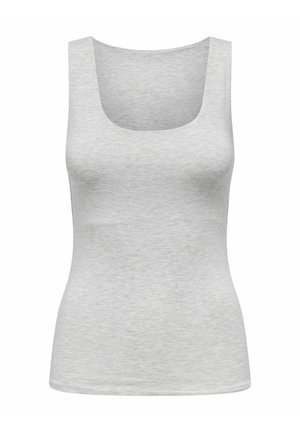 Heather grå tanktop med rund halsudskæring, uden ærmer og en tætsiddende silhuet lavet af blødt, let stof.