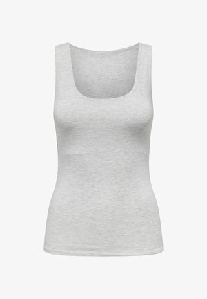 Heathergrijze tanktop met een ronde halslijn, mouwloos ontwerp en een getailleerde silhouet, gemaakt van een zachte, lichte stof.