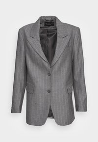 Grijs houndstooth blazer met een knoopsluiting, ingesneden revers en zijzakken. Gevoerd interieur voor extra textuur.