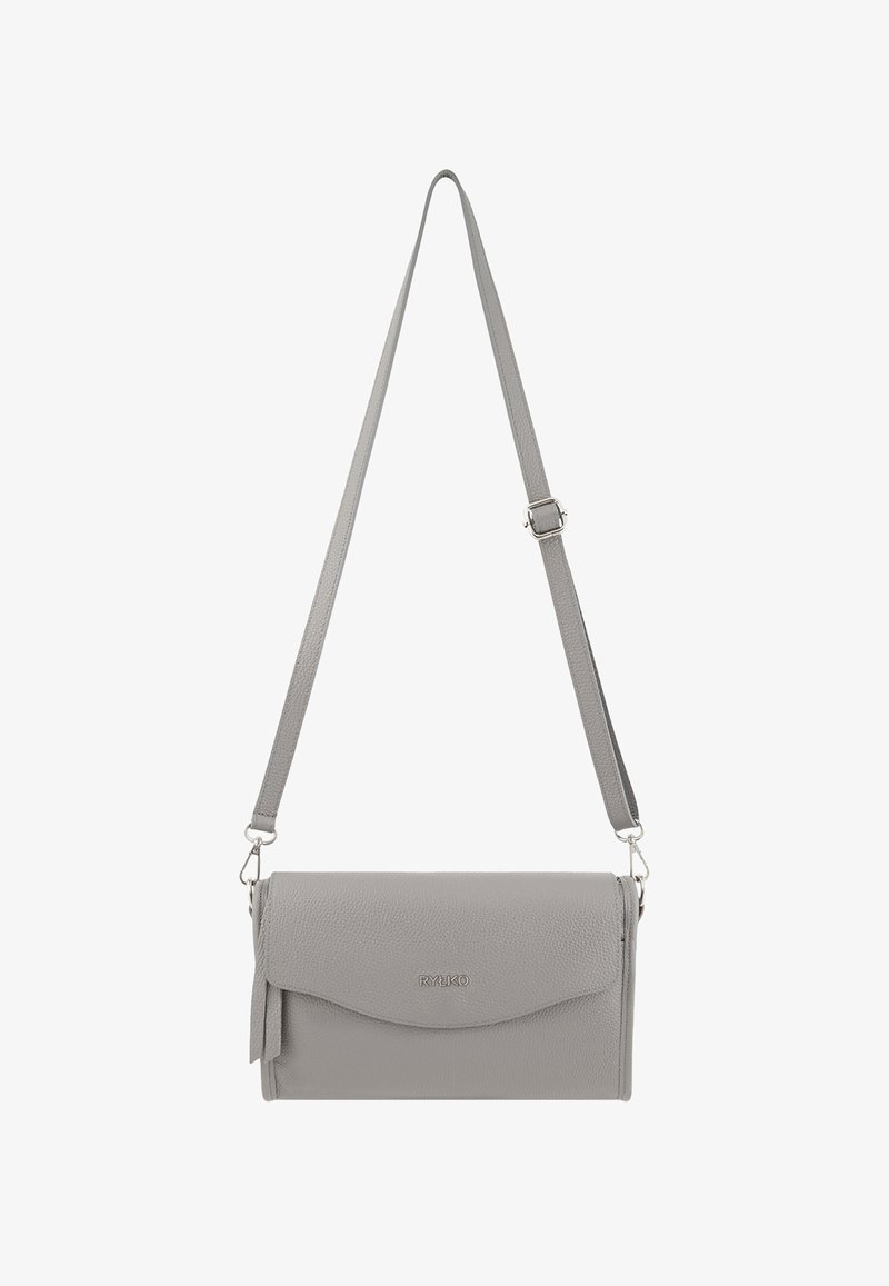 Hall hallitahvel kujuline nahast risti kehale kantav kott, reguleeritava rihma ja klapi sulgemisega, esiküljel keskel on reljeefne "RYEKO" logo.