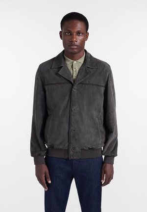 CON BOTTONI - Lederjacke - verde bosco