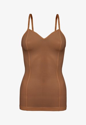 ITEM m6 ALL MESH STRAPPY TOP - Unterhemd/-shirt - milk chocolate