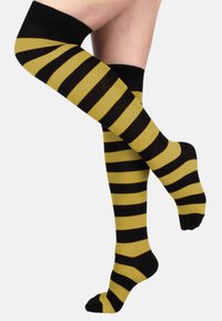 Normani WIDESTRIPE OVERKNEES - Overkneestrümpfe - schwarz/gelb