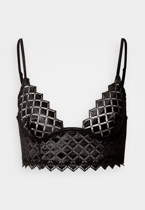 LAMINE EMBROIDERY LONGLINE - Trojuholníková podprsenka - black