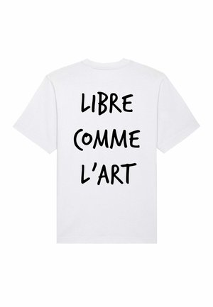 LIBRE COMME LART BACK PRINT HEAVYWEIGHT - Print T-shirt - white