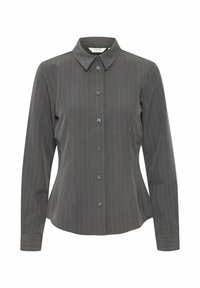 BYMMMIDDE - Bluza s gumbima - dark grey mel pinstripe mix