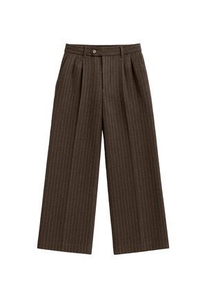 PROHIBITED, REVIVAL PINSTRIPE PLEATED PANTS - Trousers - brown