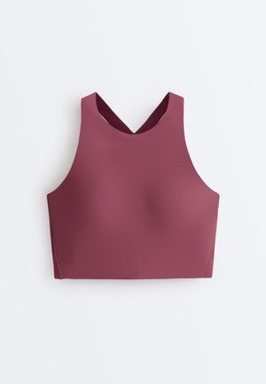 OYSHO LIGHT TOUCH CROSSOVER BACK - Športni modrček s srednjo podporo - pink