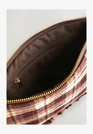 Next, CHECK WRISTET POUCH - Wash bag - brown