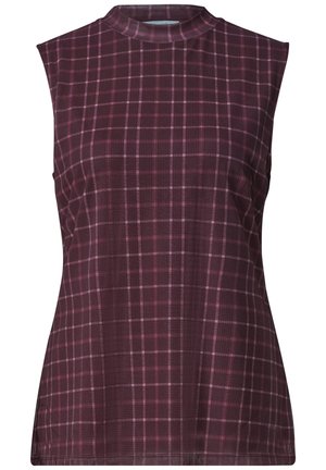 Street One, TURTLE NECK TOP AUS MESH MIT PRINT - Top - rustic rouge