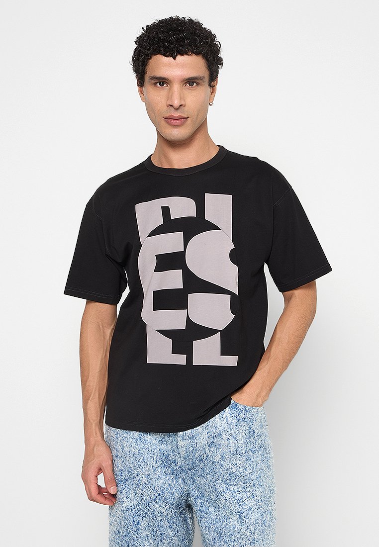 Diesel T-shirt print zwart