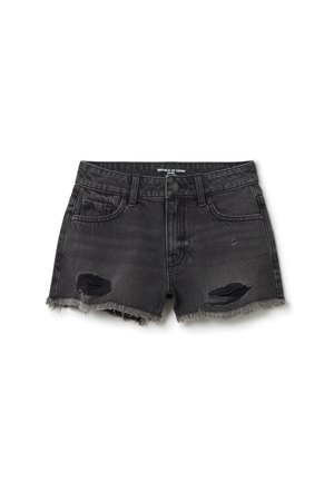 WITH A RIPPED EFFECT - Short en jean - black