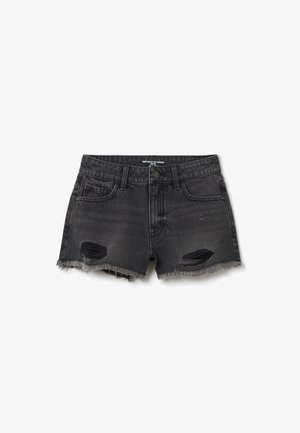 OVS WITH A RIPPED EFFECT - Shorts vaqueros - black