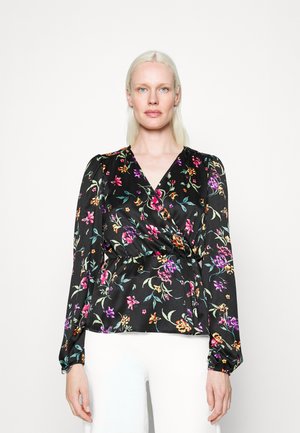 Vero Moda Tall VMKLEO V NECK WRAP - Μπλούζα - black