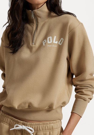 Polo Ralph Lauren LOGO FLEECE QUARTER ZIP - Športni pulover - vintage khaki