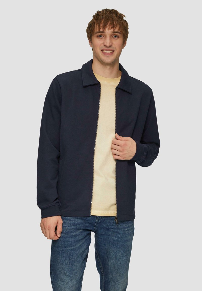 QS MIT EINGRIFFTASCHEN - Sweatjacke - tiefblau