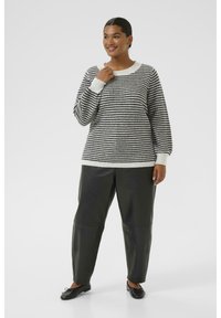 Kaffe Curve ELIONA - Pulover - light grey m black structure