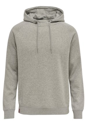 Lysegrå hoodie lavet af bomuldsblanding. Har en hætte med snoretræk, raglanærmer og ribkantede manchetter og kant. Glat tekstur, ingen mønstre.