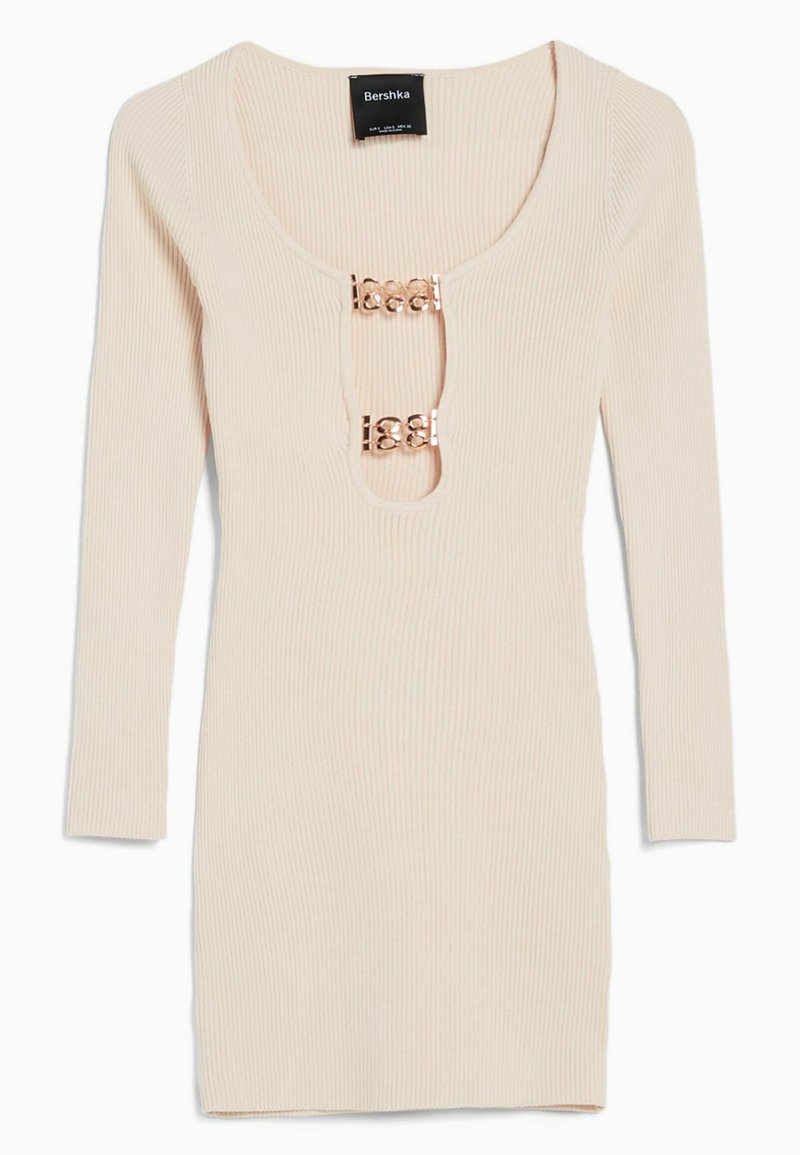 Bershka Gebreide jurk beige