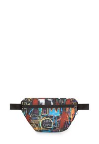 Ledvinka z �černé plátěné tkaniny s barevnými abstraktními graffiti vzory. Má zipové zavírání a nastavitelný popruh. Kompaktní, zaoblený design.