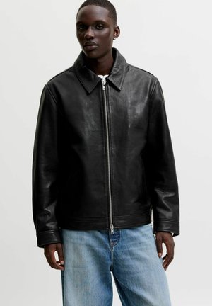 Jack & Jones Jachetă piele - black