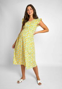 JoJo Maman Bébé LEMON PRINT MIDI-REGULAR FIT - Kasdienė suknelė - yellow