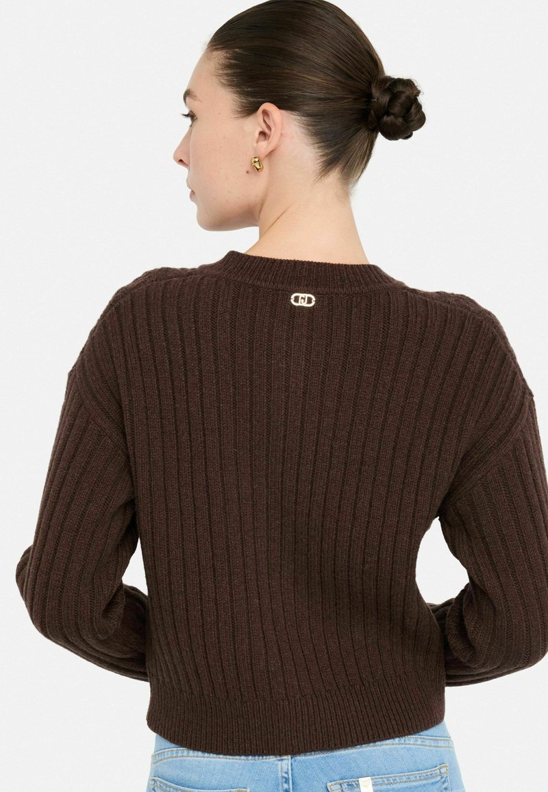 Cardigan da donna in cashmere girocollo, a maniche lunghe, tinta unita, morbido, beige