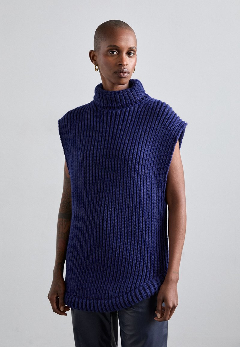 Victoria Beckham SLEEVELESS HIGH NECK JUMPER - Toppi - ink blue
