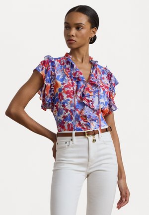 Lauren Ralph Lauren FAYGREIL SHORT SLEEVE - Blouse - white/multi-colored