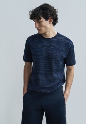 SHORT SLEEVE - Μπλουζάκι με στάμπα - navy blue/grey space
