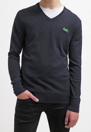 Stickad tröja - dark blue