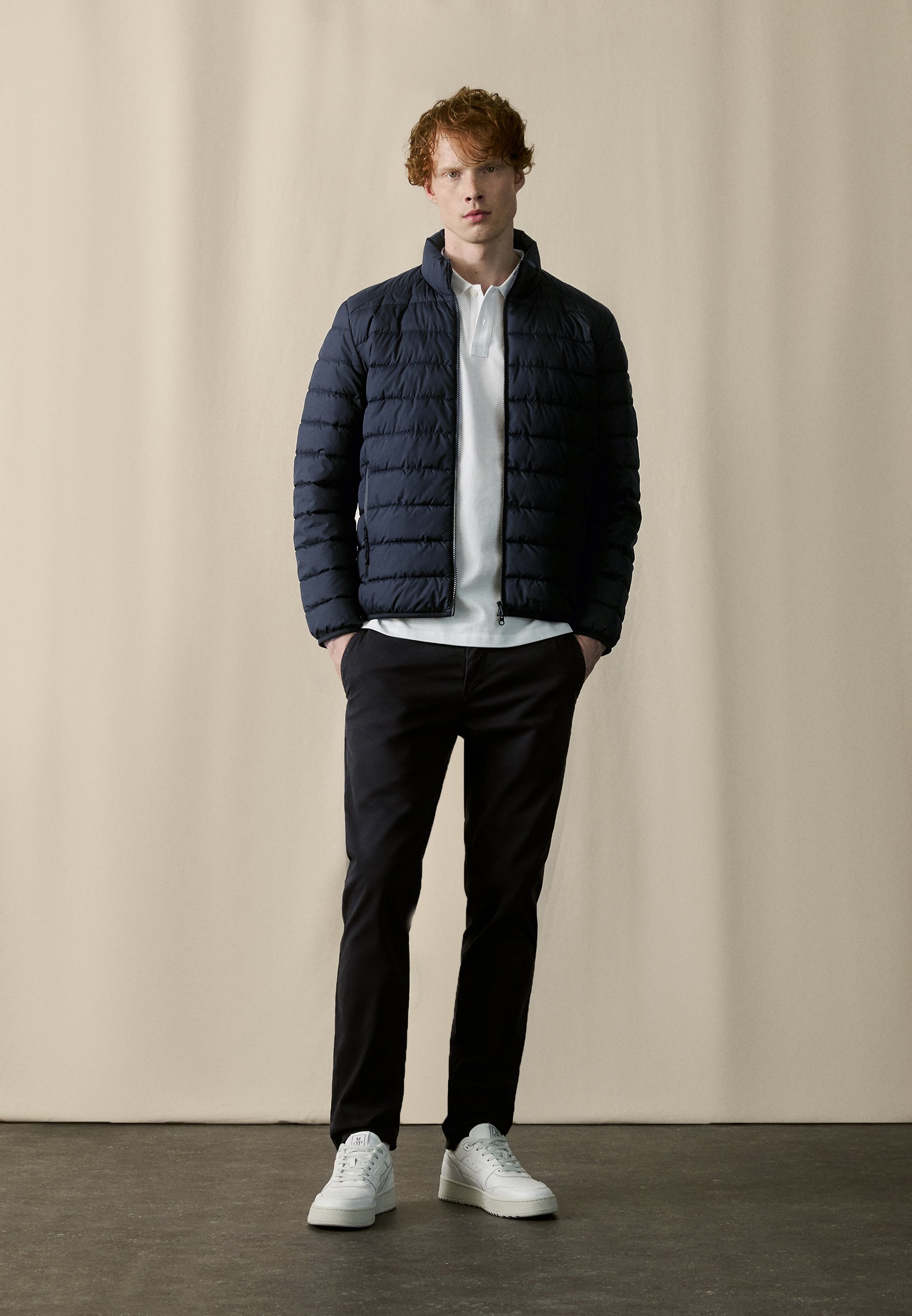 Marc O'Polo JACKET REGULAR FIT REPREVE STAND UP COLLAR 2WAY VISLON