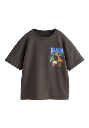 Next REGULAR FIT - SHORT SLEEVE BACK PRINT T-SHIRT  . - Tricou cu imprimeu - charcoal grey sao paulo