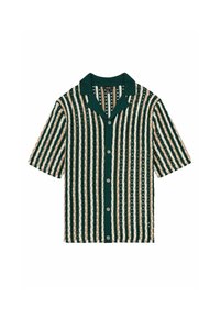 Reiss REGULAR FIT - ROULETTE TEXTURED CUBAN COLLAR  - Majica - green