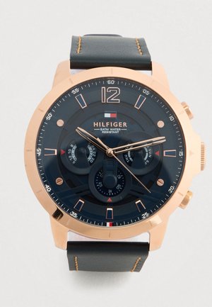 LUCA - Chronograph watch - rosegold-coloured/blue