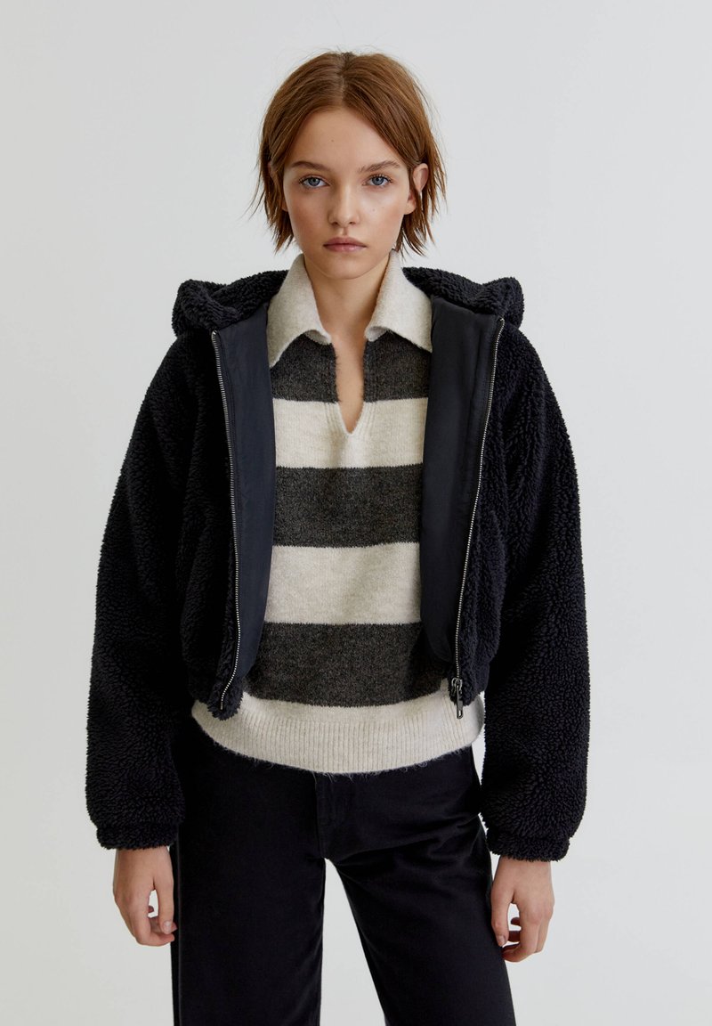 PULL&BEAR Fleece jacket mottled grey Zalando.de