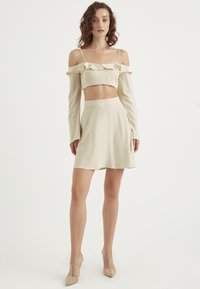 Chiquelle FLARED MINI SKIRT - A-Linien-Rock - white