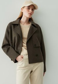 OPUS RELAXED FIT - Short coat - midnight brown
