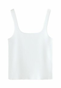 REGULAR FIT - SQUARE NECK SCALLOPED EDGE TANK - Top - white ecru